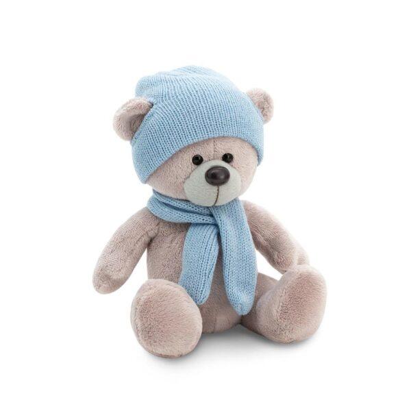 Плюшевый медведь "Топтыжкин"(голубого цвета) 17 см
