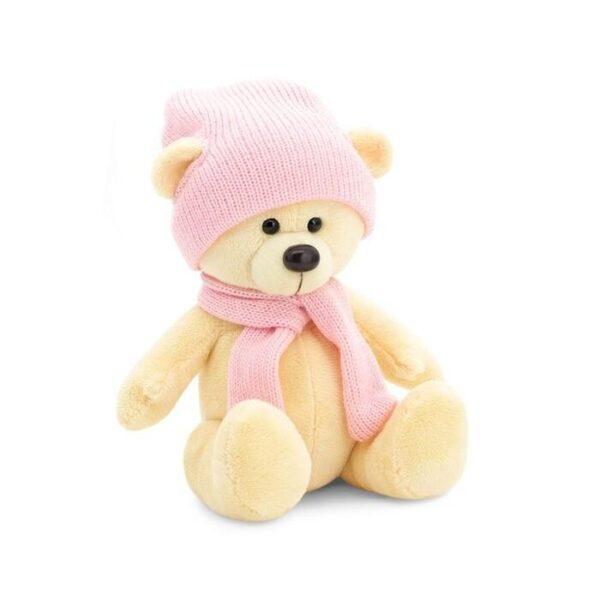 плюшевый медведь "Топтыжкин" (розового цвета) 17 см